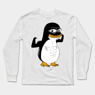 Linux Tux humorous tech-savvy playful meme Long Sleeve T-Shirt